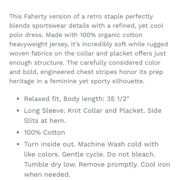 NWT Faherty Sport Jersey Polo Dress - Picture 8 of 8